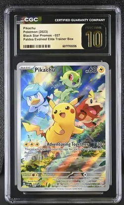 ✨✨✨ CGC 10 Pristine Pikachu SVP027 BLACK STAR PROMO Pokemon Card - Image 1