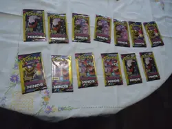 13 = PACK LOT Pokemon Sun & Moon Unified Minds ALL ARE 3 card packs 2019 Sealed - Image 1