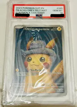 PSA 10 Van Gogh Pikachu with Grey Felt Hat SVP EN 085 Promo Pokemon Card English - Image 1