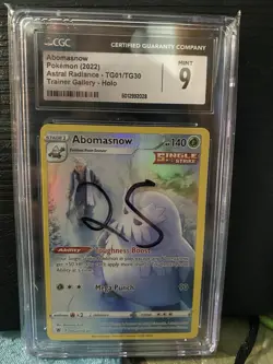 Pokemon TCG Abomasnow Holo Rare Card TG01/TG30 CGC Mint 9 - Image 1