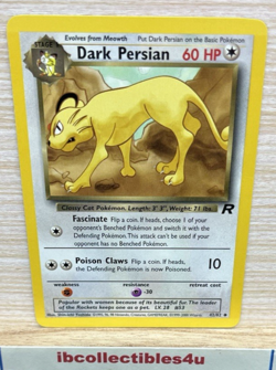 Dark Persian Pokemon Card Team Rocket WOTC 2000 Vintage LP/NM Cards F/S - Image 1