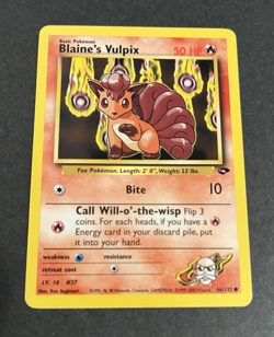 Blaine's Vulpix 66/132 Common Gym Challenge Pokemon Card NM 2000 Wotc F/S - Image 1