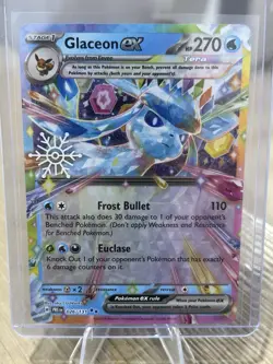Glaceon ex 26/131 Holiday Snowflake Stamp Promo Pokemon Card Holo Full Art NM - Image 1