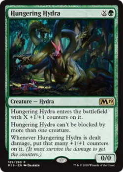 MTG Hungering Hydra - Foil, Light Play, English Core Set 2019 - Image 1