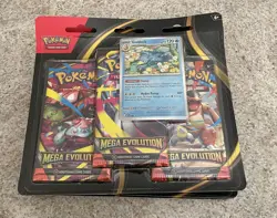 Pokemon TCG Mega Evolution 3 Pack Blister - Golduck In Hand Factory Sealed - Image 1