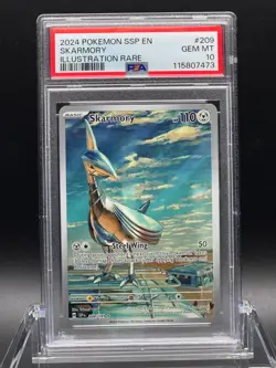 PSA 10 GEM MT 💎 - Skarmory 209/191 Surging Sparks Illustration Rare - Pokemon - Image 1