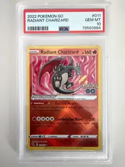 2022 POKEMON GO #011/078 RADIANT CHARIZARD PSA 10 - Image 1