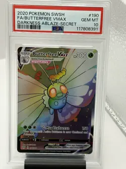 2020 Pokemon Butterfree VMAX Secret Rare Darkness Ablaze 190/189 PSA 10 GEM MINT - Image 1