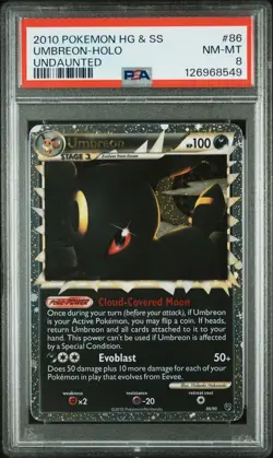 PSA 8 Umbreon Holo PRIME #86 2010 Pokemon Undaunted 126968549 - Image 1
