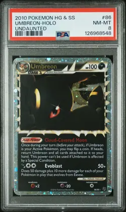 PSA 8 Umbreon Holo PRIME #86 2010 Pokemon Undaunted 126968548 - Image 1