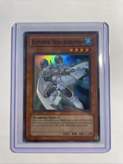 Yugioh: Elemental Hero Bubbleman (Super Rare 1st Edition) YSDJ-EN017 - Image 1