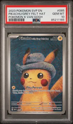 PSA 10 Pikachu With Grey Felt Hat Pokemon X Van Gogh 085 Promo Card - Image 1