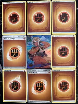 Rare Sexy Anime Waifu Card and 8 pokemon energy cards - Image 1