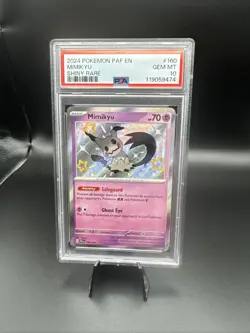 2024 Pokemon PAF en Mimikyu Shiny Rare Card #160 PSA 10 - Image 1