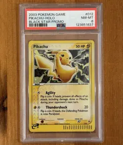 PSA 8 | Pikachu 012, Holo Promo, EX Series Collector's Tin, Pokemon TCG Cards - Image 1