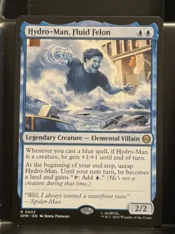 Hydro-Man, Fluid Felon #33 NM/M MTG Spiderman Magic Card Blue Rare - Image 1