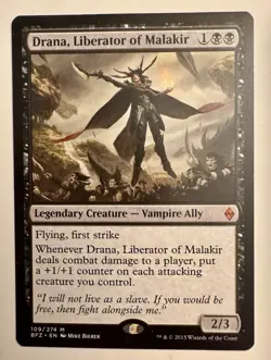 Drana, Liberator of Malakir #109 (LP) Battle for Zendikar BFZ Magic MTG - Image 1