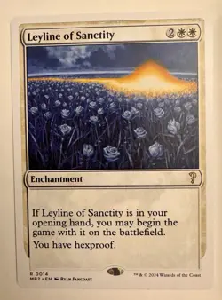 MTG Leyline of Sanctity Mystery Booster 2 Regular White Border Rare NM - Image 1