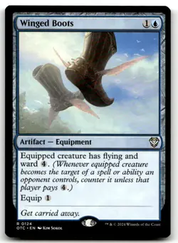 MTG Commander: Outlaws of Thunder Junction #124 Winged Boots NM - Image 1