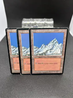 ***Snow-Covered Mountain X3***MTG Ice Age Land - Image 1