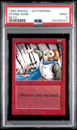1993 MtG Magic the Gathering Limited Beta Stone Rain PSA 9 Only 8 Graded Higher - Image 1