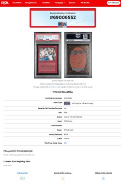 1993 MtG Magic the Gathering Limited Beta Stone Rain PSA 9 Only 8 Graded Higher - Image 3