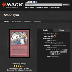 1993 MtG Magic the Gathering Limited Beta Stone Rain PSA 9 Only 8 Graded Higher - Image 4