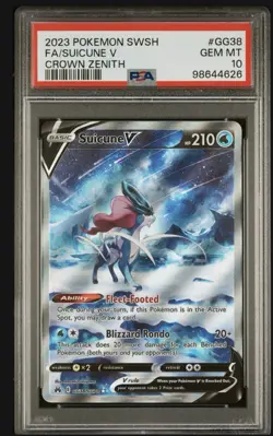 2023 Pokemon Sword & Shield Crown Zenith Suicune V FA #GG38 PSA 10 GEM MINT - Image 1