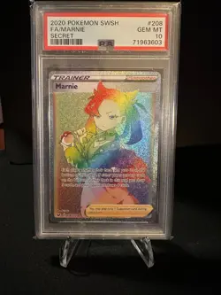 PSA 10 Marnie 2020 Pokemon Sword & Shield 208/202 Secret Full Art GEM MINT - Image 1