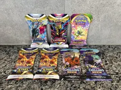 Pokemon 7 Sword & Shield Sleeved Booster Pack Lot Sealed - Image 1