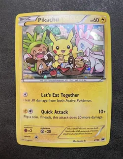 Picnic Pikachu #XY95 Holo Pokemon Black Star Promo Sylveon Chespin Breakpoint MP - Image 1