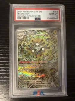 2024 POKEMON SVP EN-SV BLACK STAR PROMO #159 MAGNETON SURGING SPARKS ETB PSA 10 - Image 1