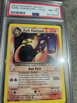 2000 Pokemon Rocket Dark Charizard Holo Foil PSA 8 With Great Swirl - Image 1