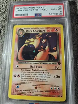 2000 Pokemon Rocket Dark Charizard Holo Foil PSA 8 With Great Swirl - Image 2