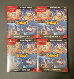 4 Boxes of Pokemon Scarlet and Violet SURGING SPARKS Booster Bundles SEALED - Image 1