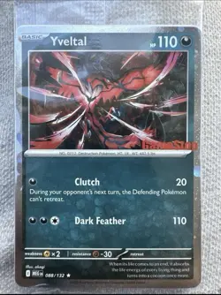 Sealed Yveltal 088/132 Reverse Holo Mega Evolution Pokemon GAMESTOP PROMO - Image 1