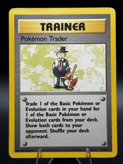 Pokemon Trader 77/102 Base Set Unlimited Trainer -Rare-WOTC-HP- Pokemon Vintage - Image 1
