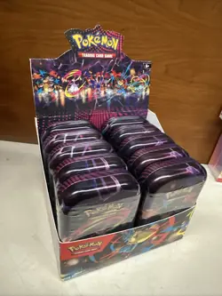 Pokemon TCG Mega Heroes Mini Tin Display Factory Sealed 10 Mini Tins - Image 1