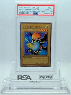 YUGIOH LEGEND BLUE EYES 1ST LOB-021 FIEND REFLECTION 2 PSA 10 GEM MINT #53216976 - Image 2