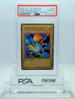 YUGIOH LEGEND BLUE EYES 1ST LOB-021 FIEND REFLECTION 2 PSA 10 GEM MINT #53216976 - Image 3