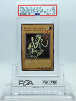 YUGIOH LEGEND BLUE EYES 1ST LOB-009 MAMMOTH GRAVEYARD PSA 10 GEM MINT #53216958 - Image 1