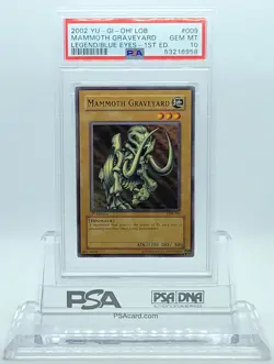 YUGIOH LEGEND BLUE EYES 1ST LOB-009 MAMMOTH GRAVEYARD PSA 10 GEM MINT #53216958 - Image 2