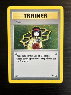Pokemon TCG Erika Trainer Card 16/132 Holo Rare Gym Heroes LP/NM - Image 1