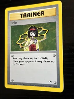 Pokemon TCG Erika Trainer Card 16/132 Holo Rare Gym Heroes LP/NM - Image 3