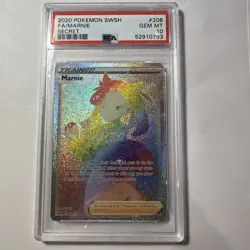 PSA 10 GEM MINT! Pokemon Card Marnie 208/202 Secret Rare Sword Shield Base Set - Image 1
