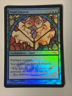 MTG Magic The Gathering Mind Control Foil Promo Blue Enchantment Commander - Image 1