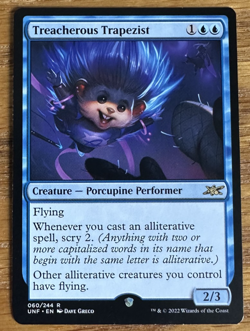 MTG Unfiniry, Treacherous Trapezist - Image 1
