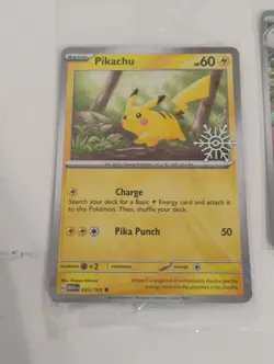 Pokemon Sealed Pikachu Snowflake Promo/Illustration Rare/Full Art Holo Cards - Image 4