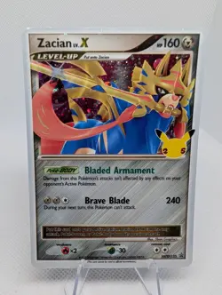 Zacian LV. X #SWSH135 SWSH: Sword Shield Celebrations Promo Pokemon Holo Card NM - Image 1