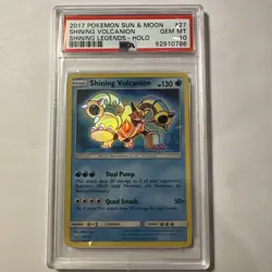 PSA 10 GEM MINT 2017 POKEMON SUN & MOON SHINING LEGENDS #27 VOLCANION Holo Card - Image 1